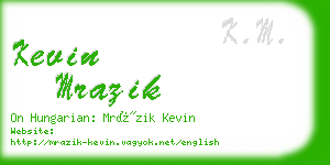 kevin mrazik business card